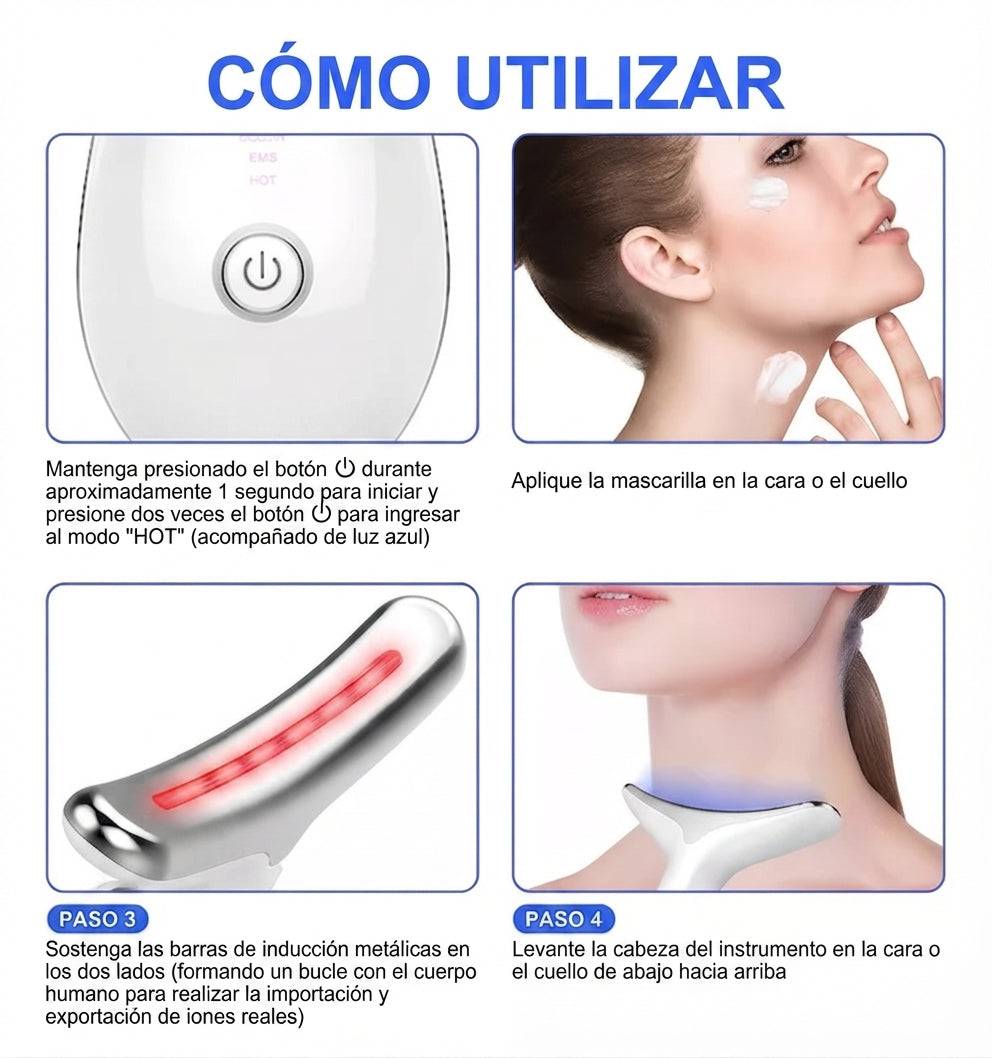 Masajeador Papada Facial LUZ LED